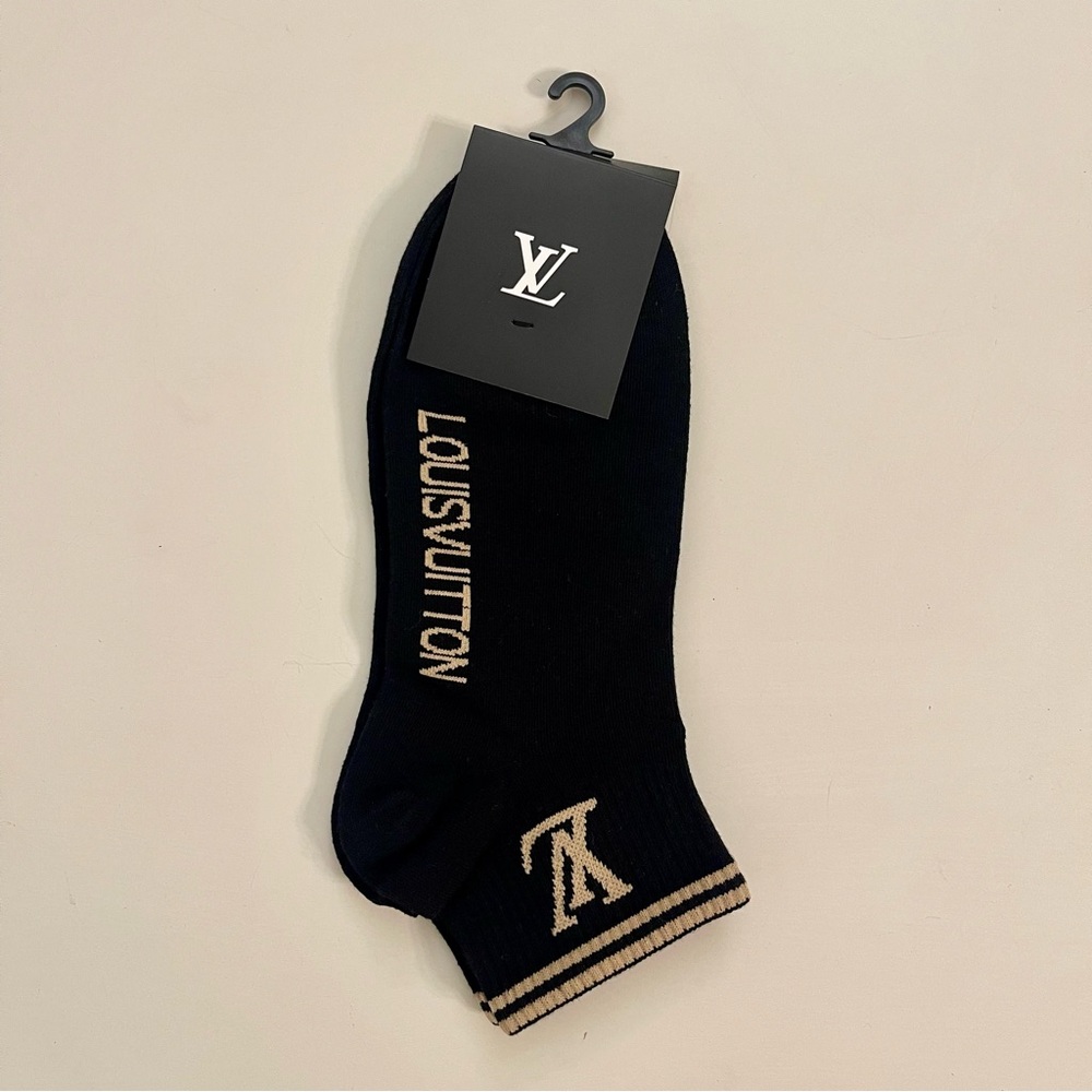 Premium Athletic Ankle Socks - Black & Beige Cream